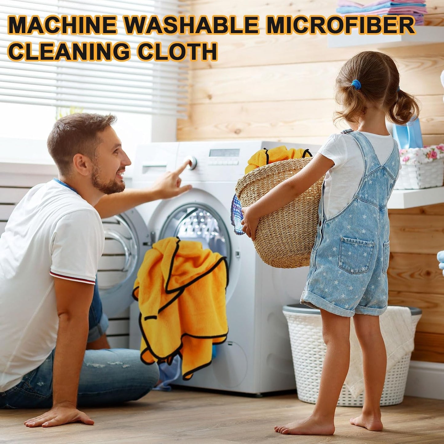 Tallew 80 Pcs Microfiber Towels 16 Inch x 16 Inch Microfiber Cloth Car Drying Towels for Cars Washing Polishing Office Windows Cleaning Household Supplies (Yellow)