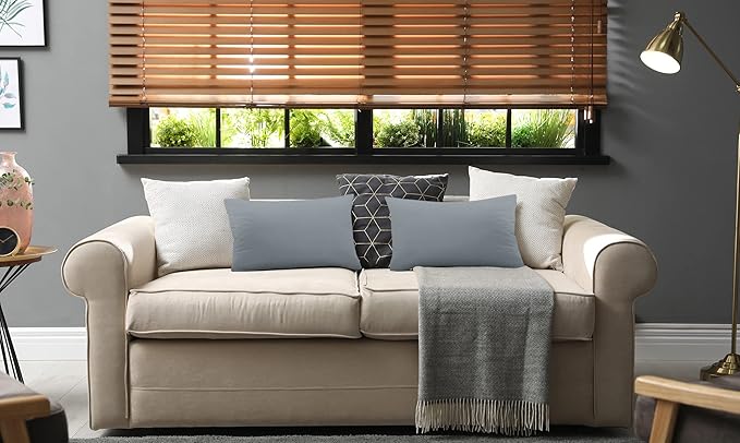 Utopia Bedding 12x20 Pillow Inserts, Set of 2, Grey – Indoor Decorative Throw Pillows for Bed, Sofa & Couch – Soft, Supportive & Fluffy Cushion Inserts