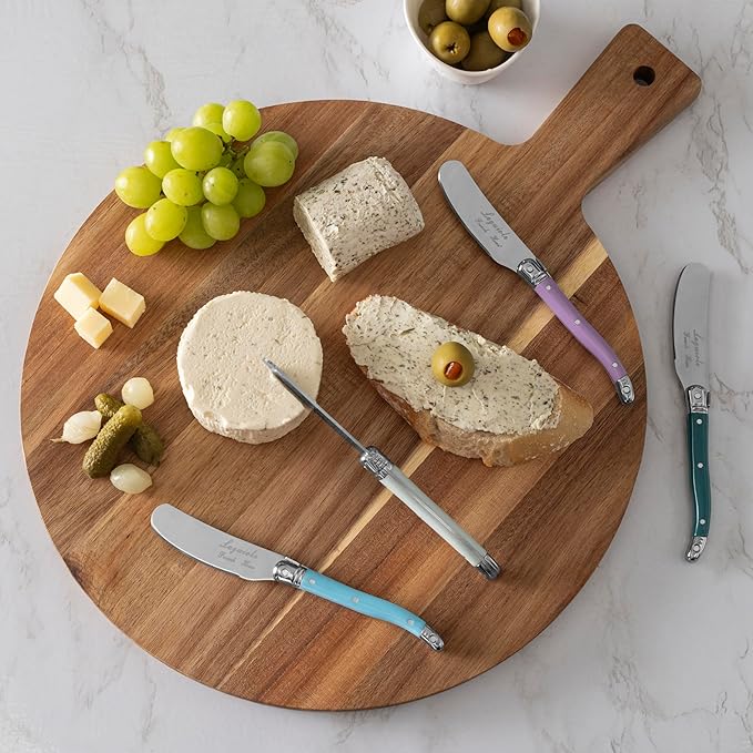 French Home 7 Piece Laguiole Sm Cheese Knives and Spreaders - Plum Rose