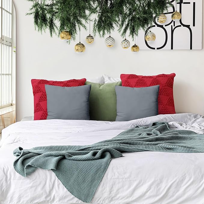 Utopia Bedding 18x18 Pillow Inserts, Set of 2, Grey – Indoor Decorative Throw Pillows for Bed, Sofa & Couch – Soft, Supportive & Fluffy Cushion Inserts