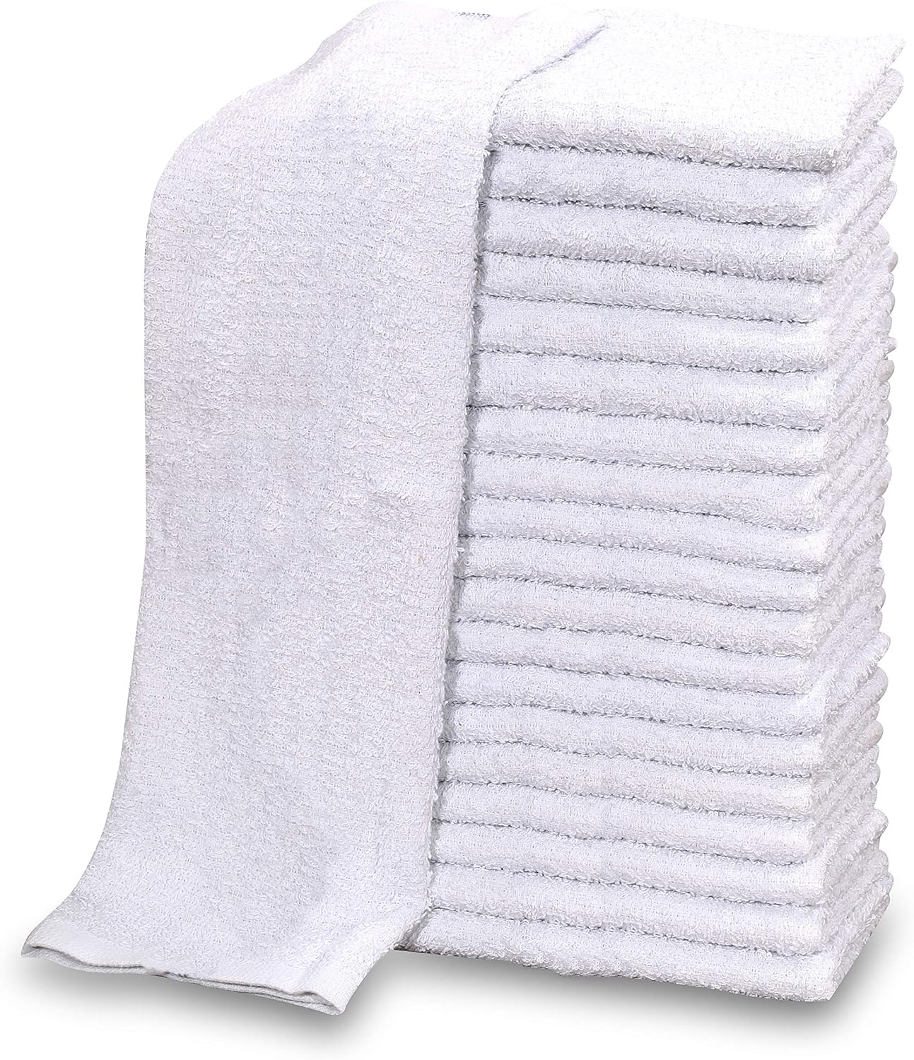 GOLD TEXTILES 36 PC New Cotton Blend White Restaurant Bar Mops Kitchen Towels 28oz (3 Dozen) (36, White)