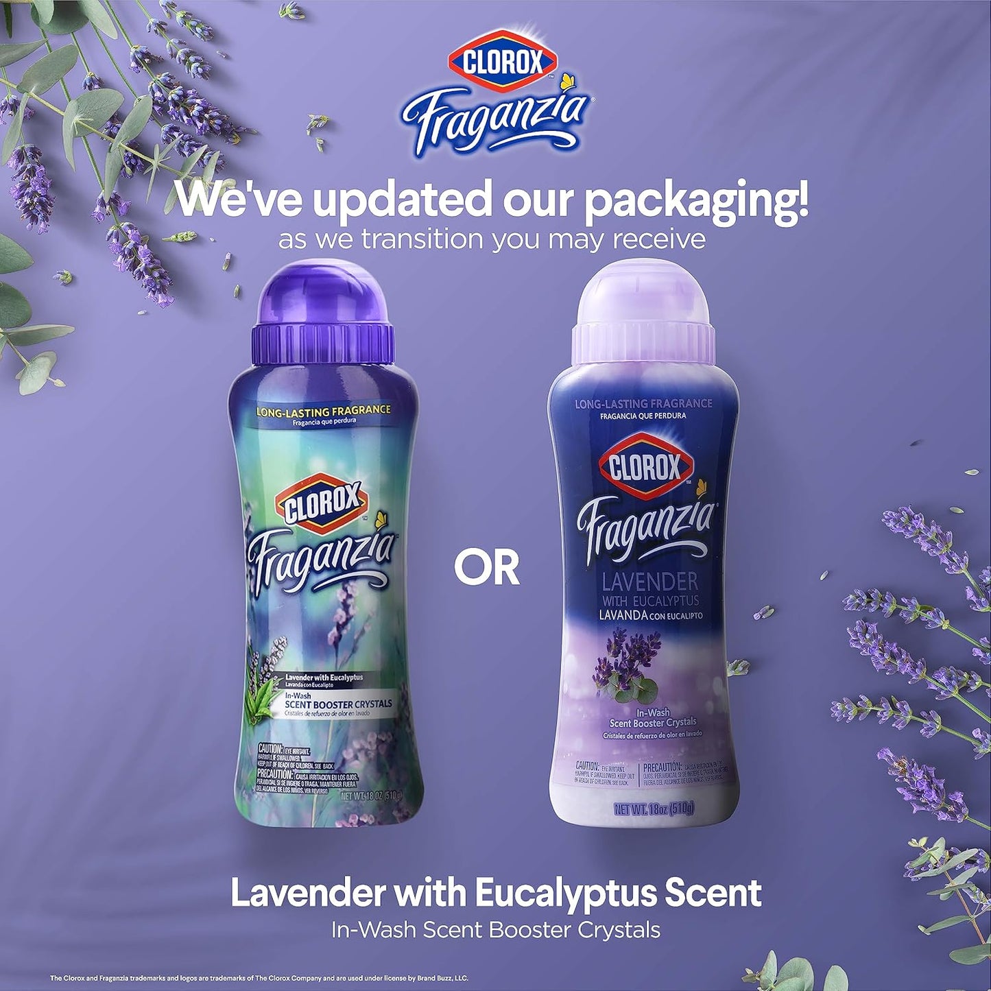 Clorox Fraganzia Scent Boosting in-Wash Laundry Crystals, Lavender - 12 Count - 18 Oz Each | Laundry Freshener Beads in Lavender Scent for Fresh, Clean, Great Smelling Clothes