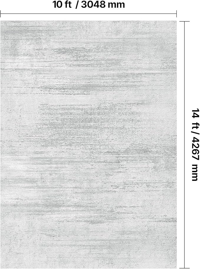 VEVOR 10 x 14 ft Area Rug Large Washable Rug Non-Slip and Tear-Resistant Soft Carpet Pet & Child Friendly Modern Area Rugs Indoor Mat for Bedroom Office Living Room Kids Room Entryway Gray