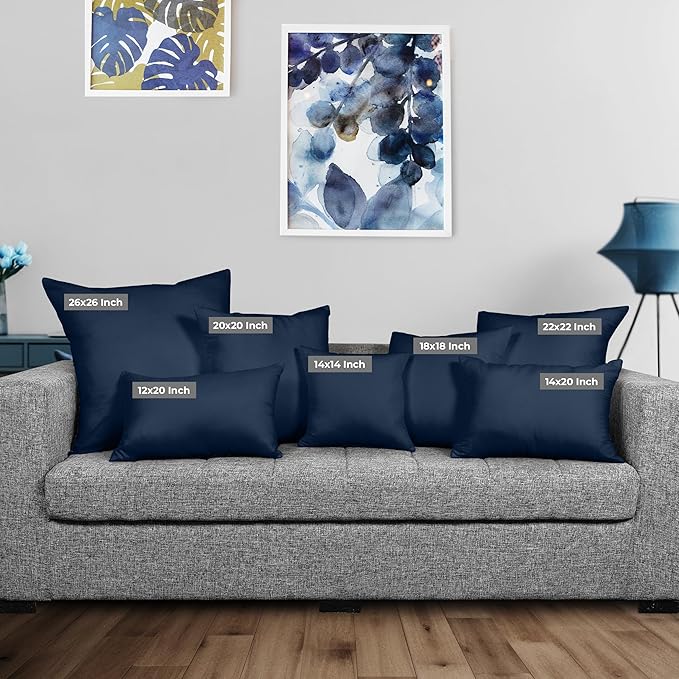 Utopia Bedding 18x18 Pillow Inserts, Set of 2, Navy – Indoor Decorative Throw Pillows for Bed, Sofa & Couch – Soft, Supportive & Fluffy Cushion Inserts