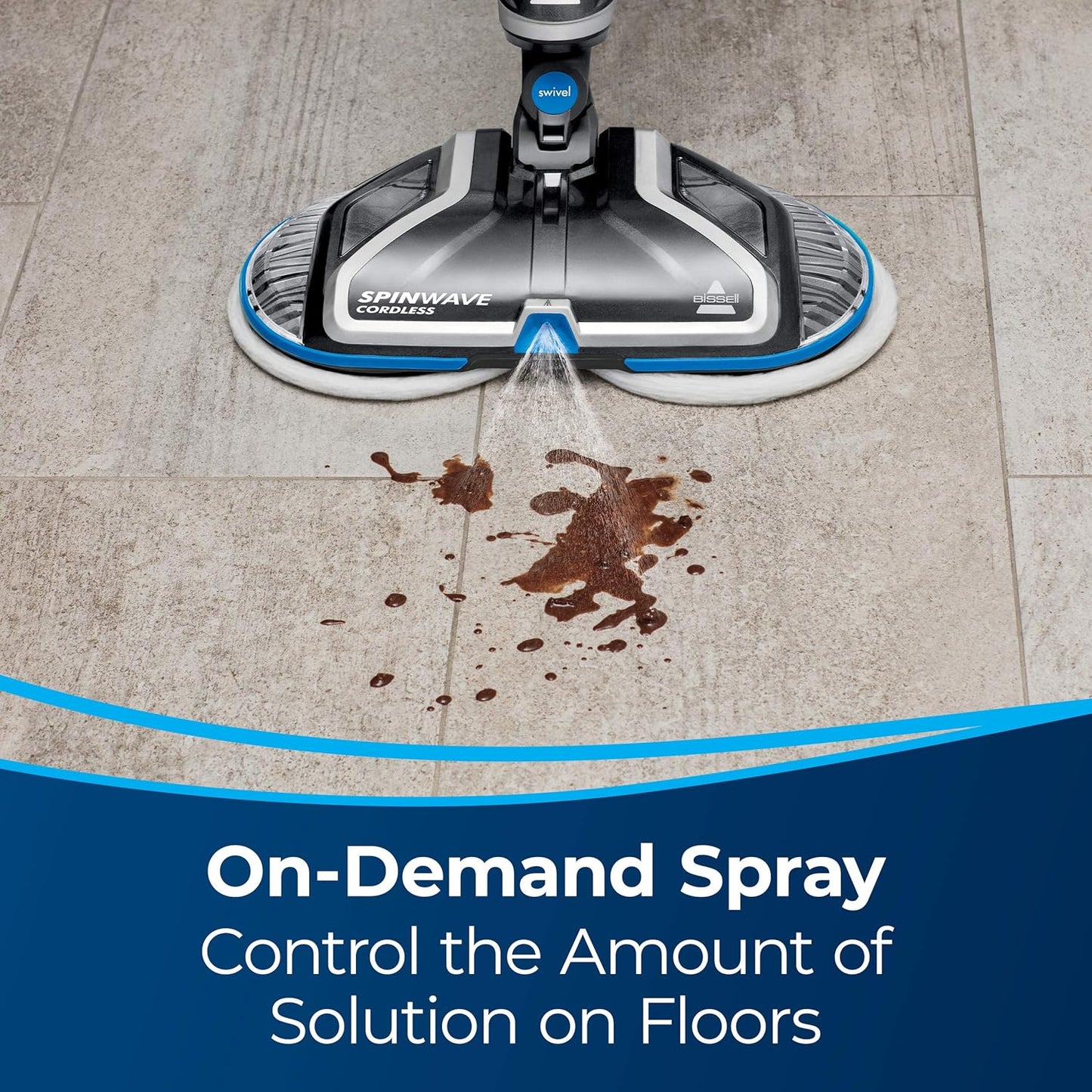 BISSELL Spinwave Cordless Hard Floor Expert Spin Mop Cleaner 18V with washable mop pads for sealed hard floors