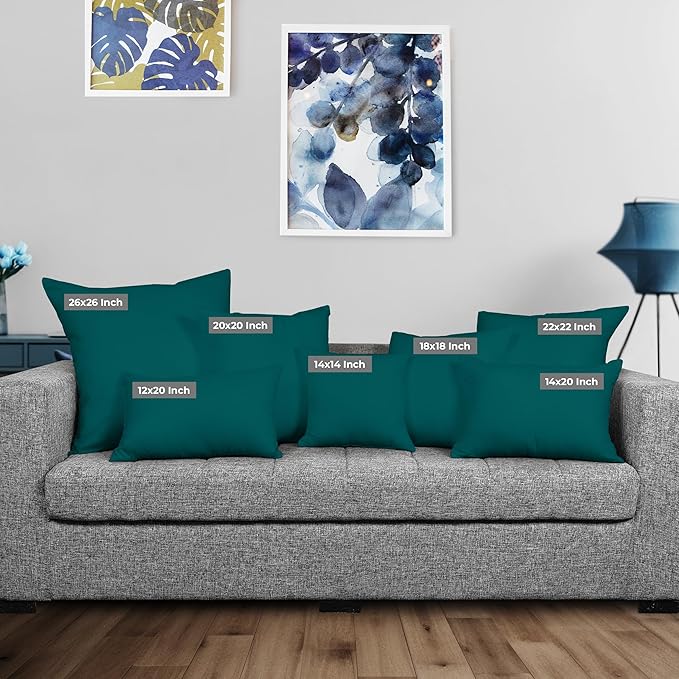 Utopia Bedding 18x18 Pillow Inserts, Set of 2, Dark Teal – Indoor Decorative Throw Pillows for Bed, Sofa & Couch – Soft, Supportive & Fluffy Cushion Inserts