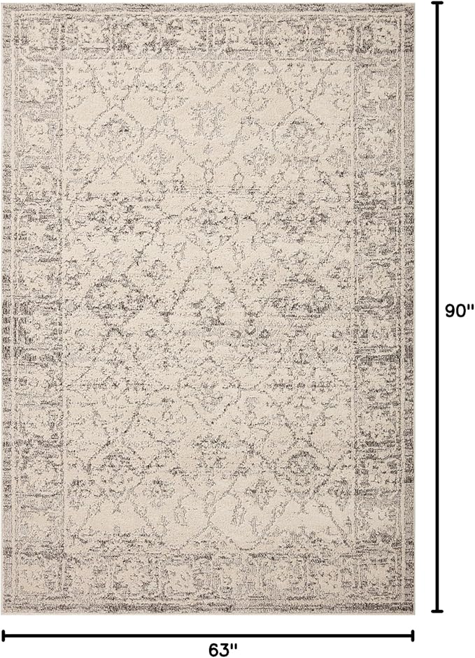 Loloi Magnolia Home by Joanna Gaines Gigi Collection GIG-02 Ivory/Stone 5'-3" x 7'-6" Area Rug