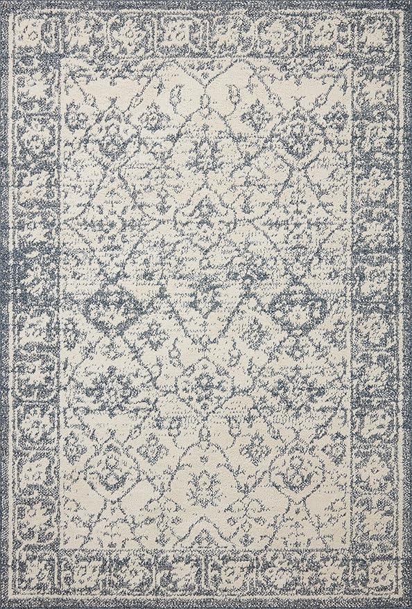 Loloi Magnolia Home by Joanna Gaines Gigi Collection GIG-02 Ivory/Blue 2'-7" x 7'-6" Runner Rug